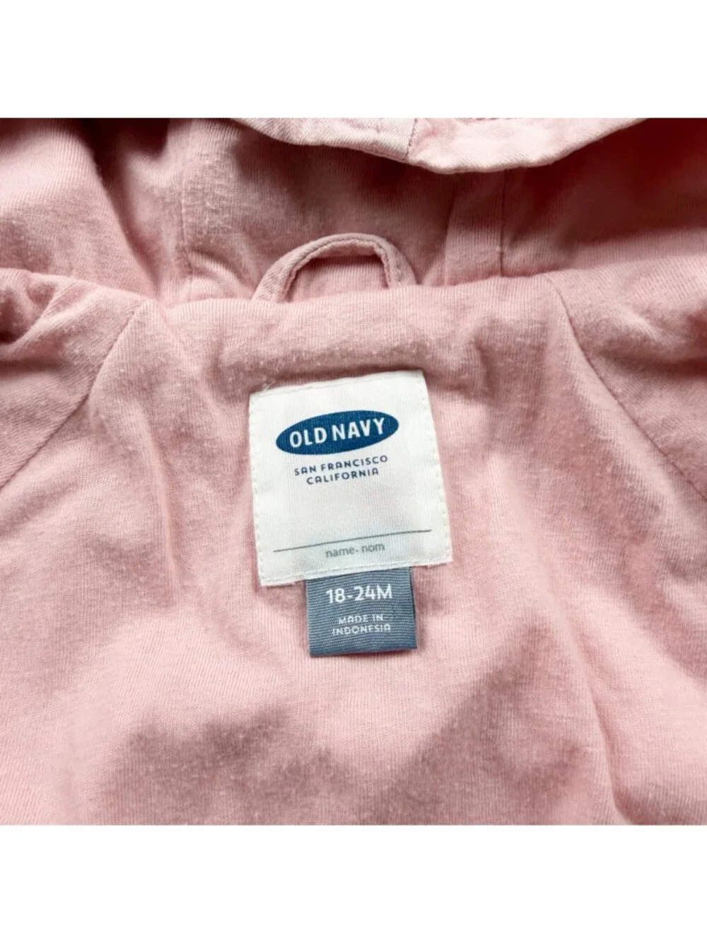 Old Navy Baby Girls Hooded Pink Lightweight Jacket Snap Front 18-24 Months